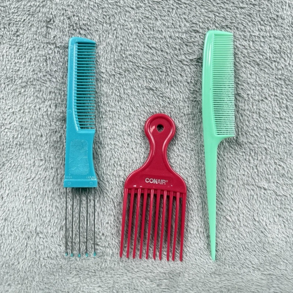 Vintage Conair Unbreakable Combs Accessories Pick Lift Hairdresser Retro 90s